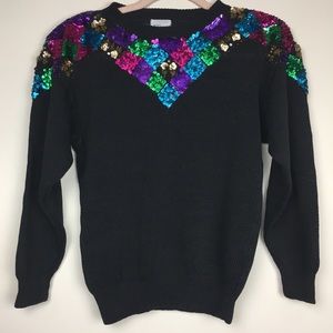 🛍 Vintage Mister Noah Sequin Sweater Small